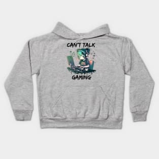 Can't Talk, Gaming - Cute Anime Girl Gamer Design Kids Hoodie